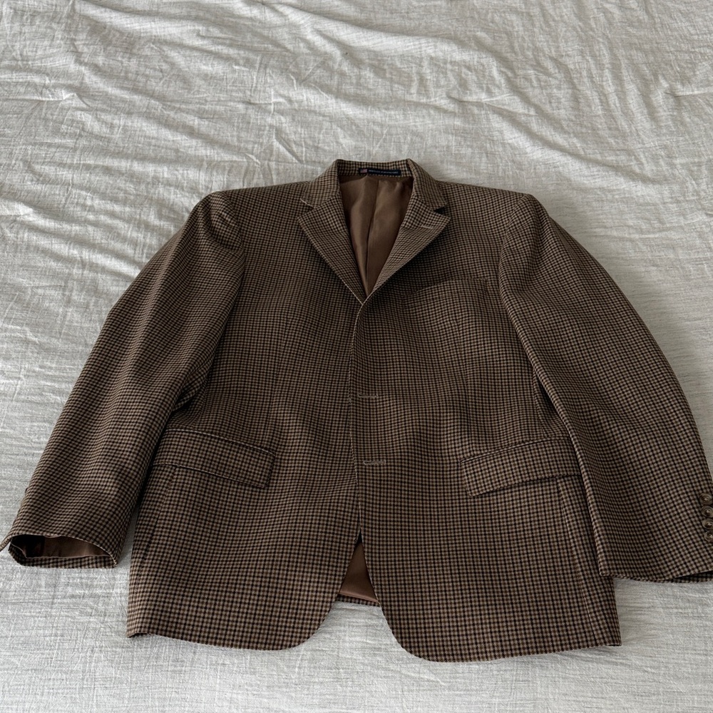 Hart Schaffner Marx Brown Houndstooth Sport Coat